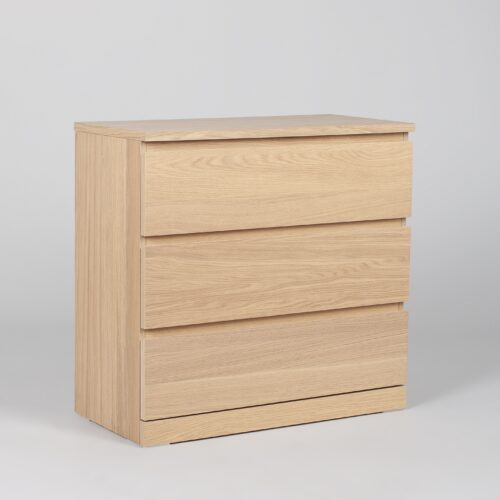 Комод ИКЕА МАЛЬМ / Варма 3 с тремя выдвижными ящиками, цвет дуб белёный