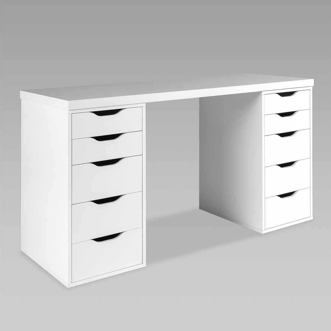 Стол письменный ИКЕА АЛЕКС / Ингар белый, 140x75, с двумя тумбами