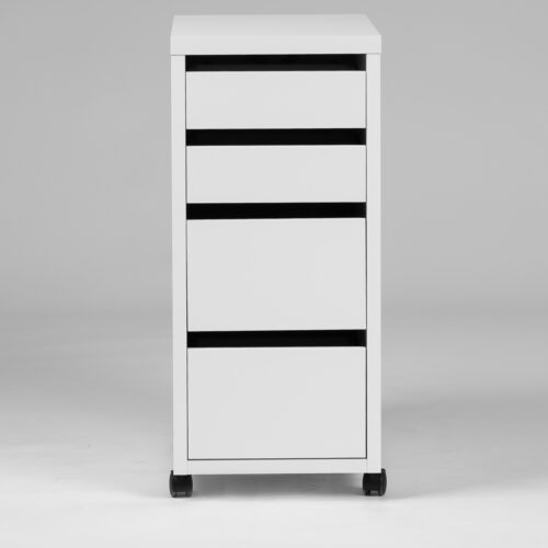 Компи 4 ящика тумба на колесиках 75x33x50, белый