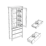 САГА шкаф с витриной 90 МОРУ белый