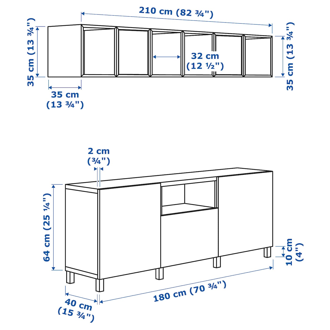 Тумба под ТВ ikea Besto габариты