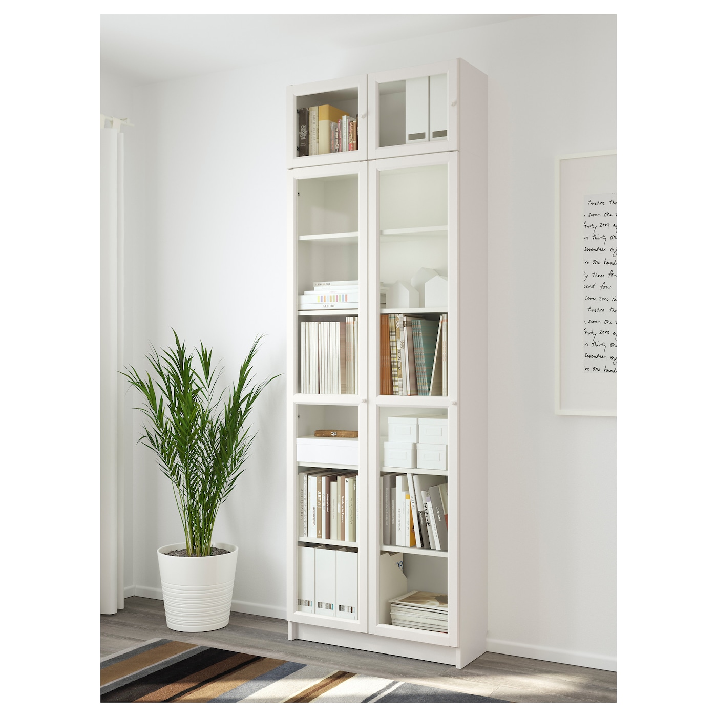 Книжный шкаф белый со стеклянными дверцами икеа