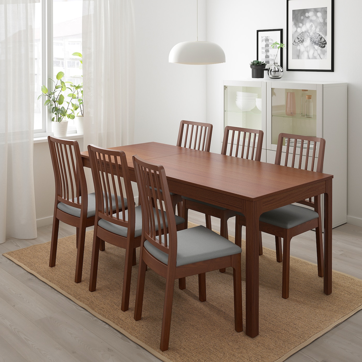 EKEDALEN ЭКЕДАЛЕН раздвижной стол, коричневый, 120/180x80 см