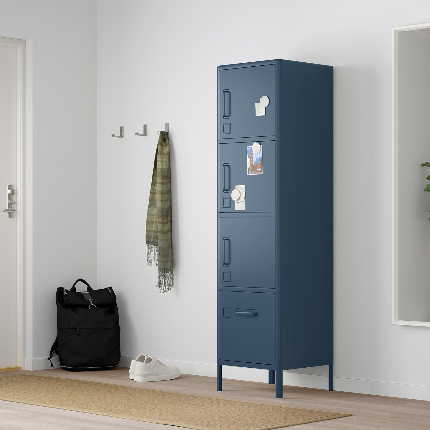 IDÅSEN идосен шкаф с дверцами и ящиками, синий80x47x119 см