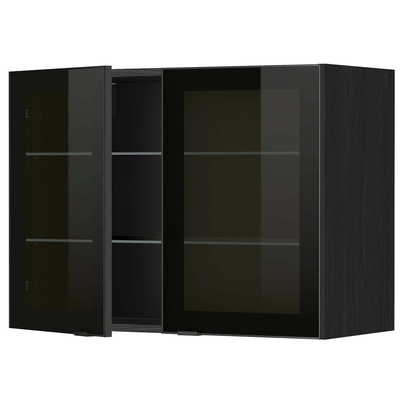 Шкаф навесной ikea со стеклом черный