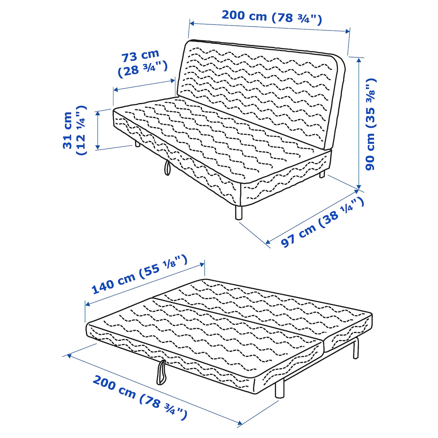 Ikea диван кровать БЕДИНГЕ Размеры