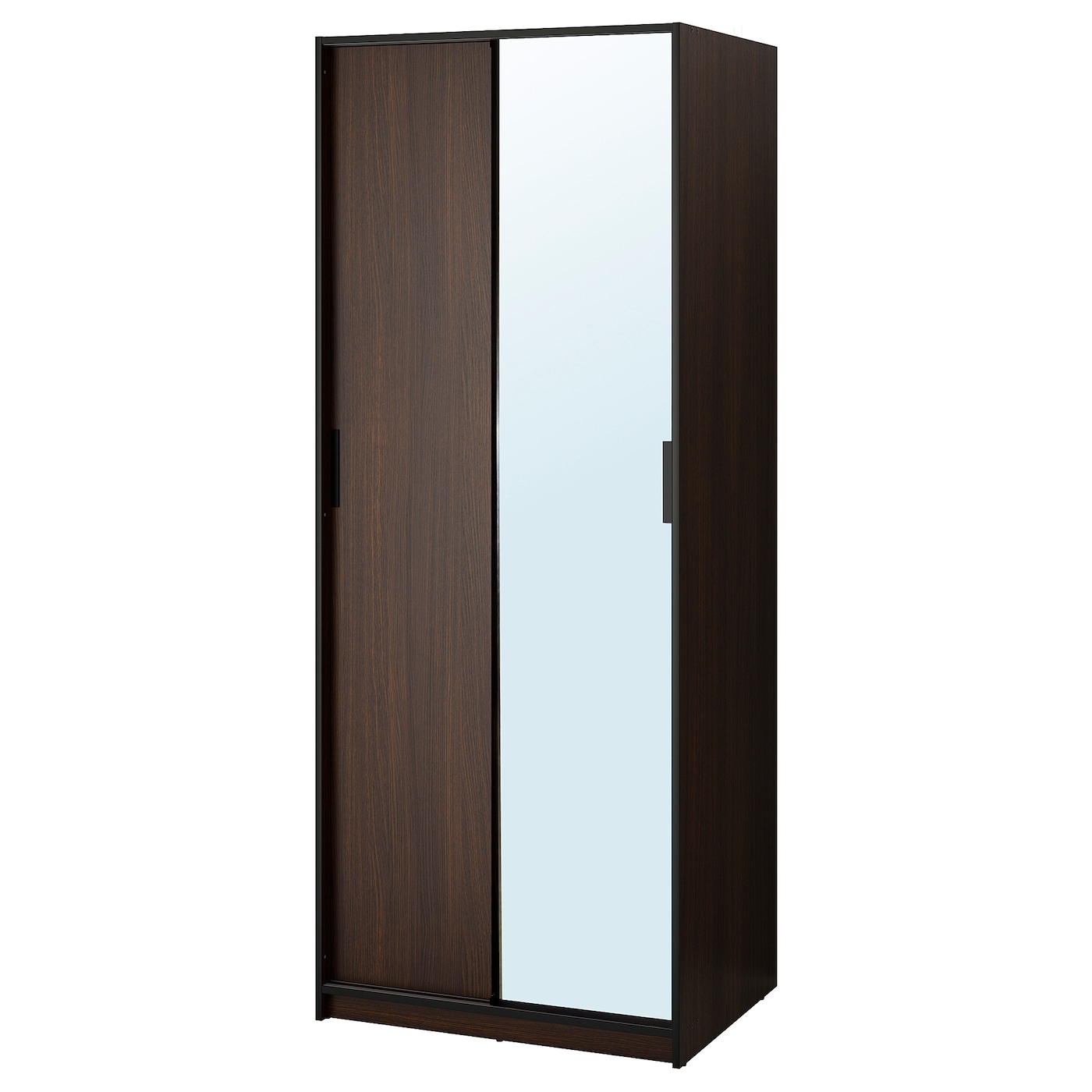 Trysil ТРИСИЛ гардероб, темно-коричневый/зеркальное стекло79x61x202 см