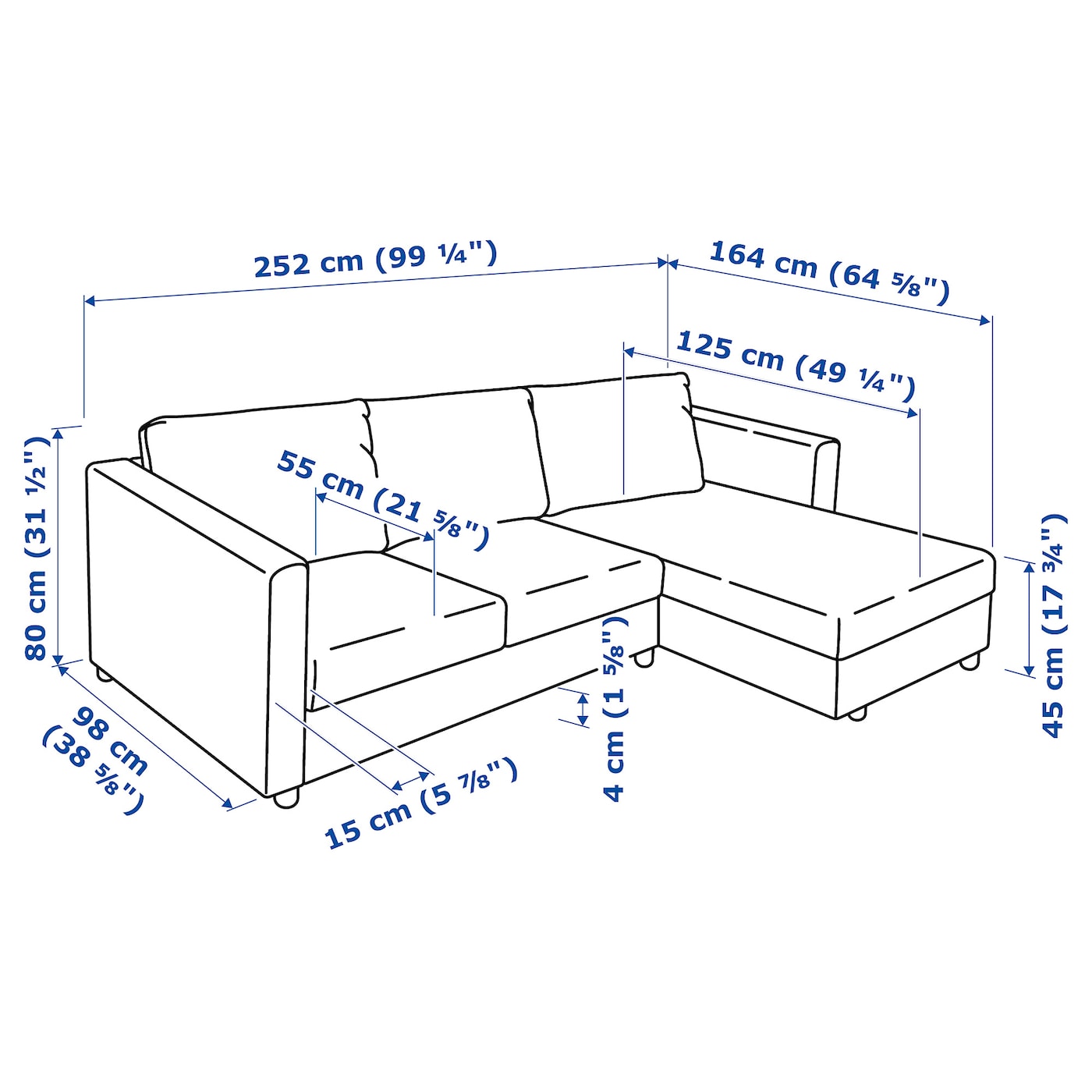 г образный диван в гостиную размеры