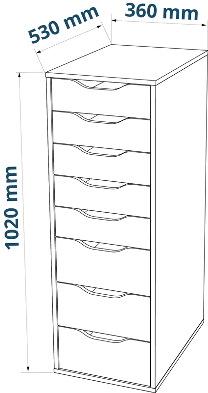 S01415 Ингар 8 комод 36x102x53, серо-бирюзовый